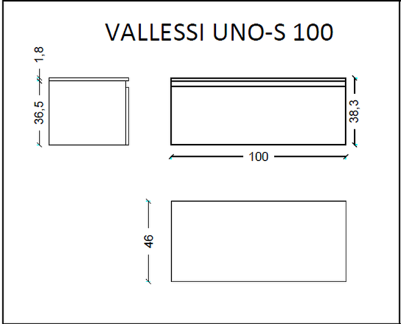 Тумба Armadi Art Flat Valessi Uno-S 100 подвесная черный глянец 897-100-A glossy - 5