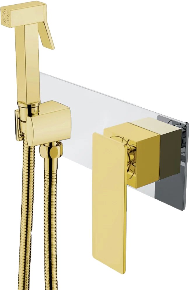Гигиенический душ Boheme Q со смесителем хром - золото 147-CRG - 0
