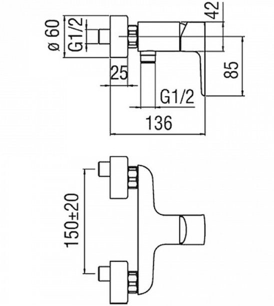VV103130WM ACQUAVIVA смеситель для душа (белый) - 1