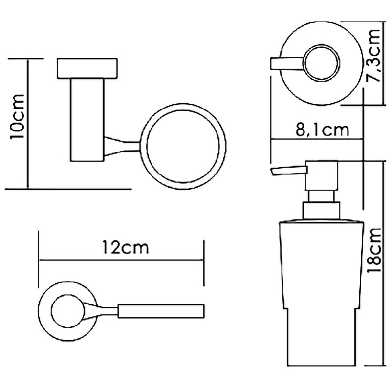 Дозатор для жидкого мыла WasserKraft  хром - белый K-28299 - 2