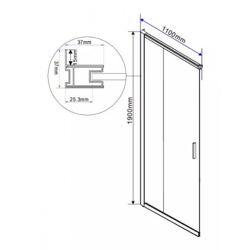 Душевая дверь Vincea Garda 110 хром стекло прозрачное VHC-1G110CL - 1