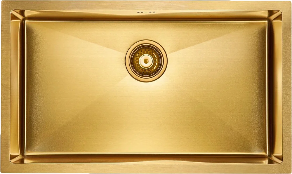 Мойка кухонная Paulmark Valde 74 брашированное золото PM217444-BG - 0
