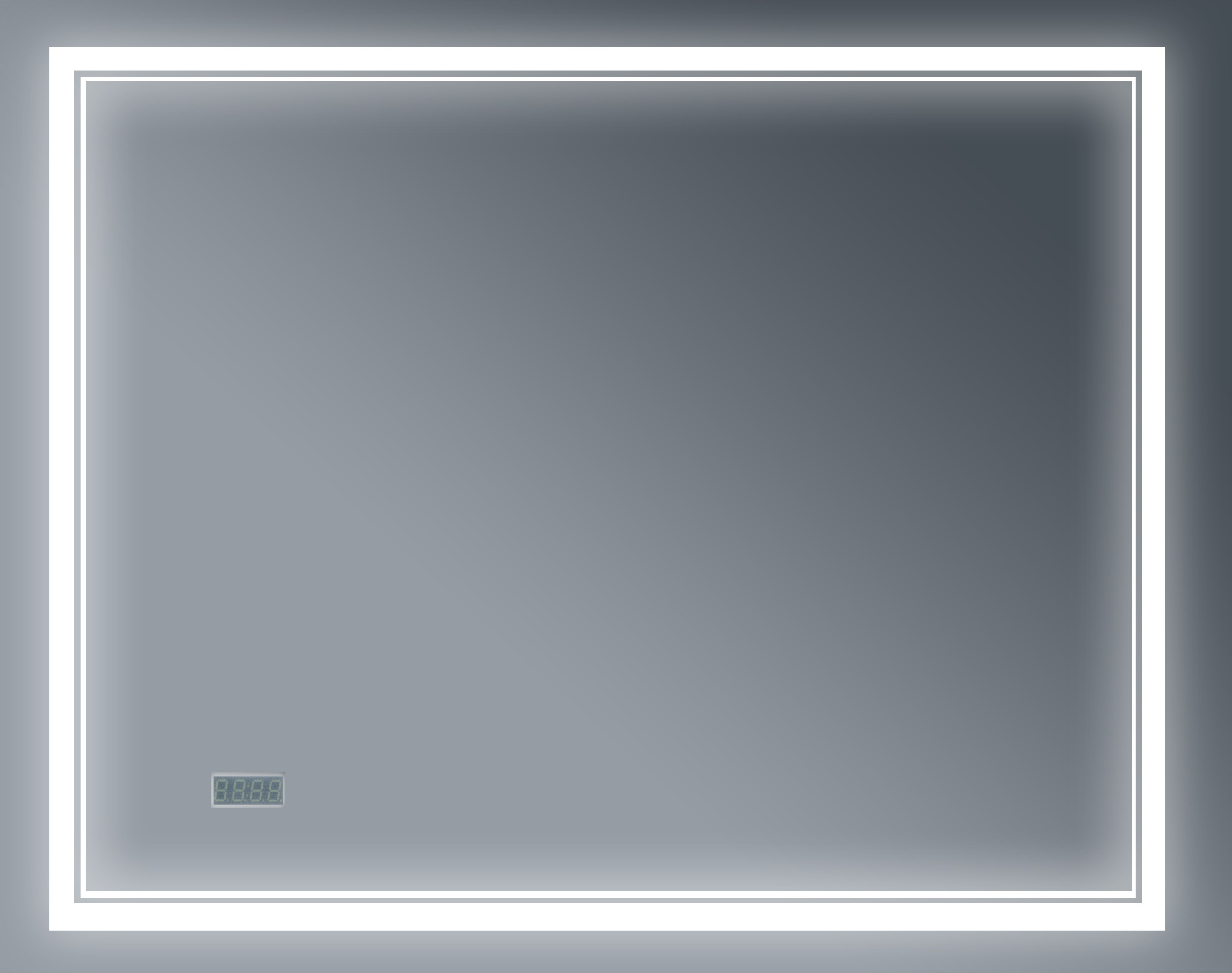 Зеркало Бриклаер Эстель-2 100 с подсветкой, с часами, сенсор на корпусе 4627125414312 - 0