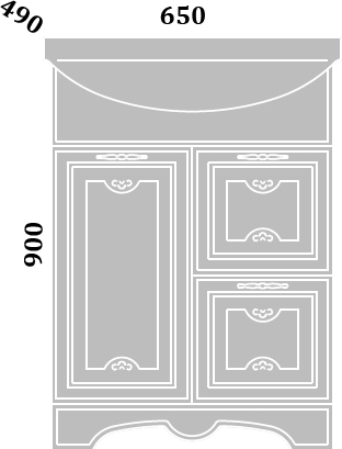 Мебель для ванной Sanflor Адель 65 белая, патина серебро - 10