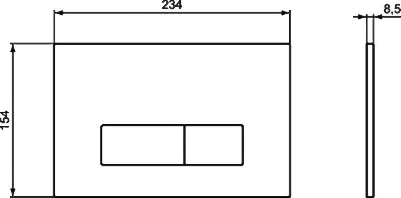 R0121A6 смывная клавиша OLEAS M2 двойной смыв (черный) - 2