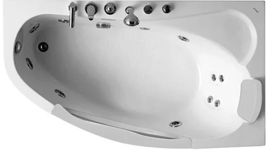 Акриловая ванна Gemy 170x100 с гидромассажем  G9046 II B R - 0