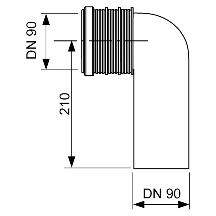Отвод для унитаза TECEprofil 90° – DN 90/90 9820134 - 1