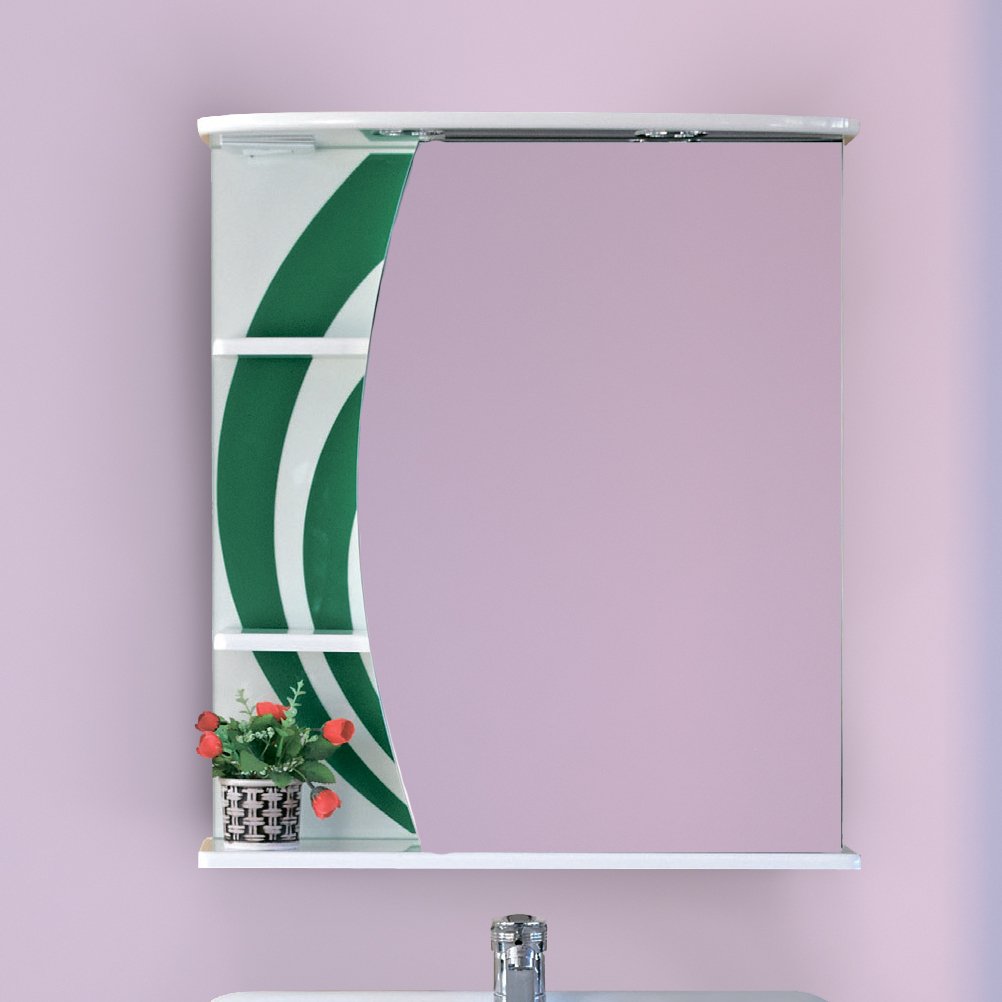 Мебель для ванной Misty Каролина 60 3 ящика L зеленое стекло - 2