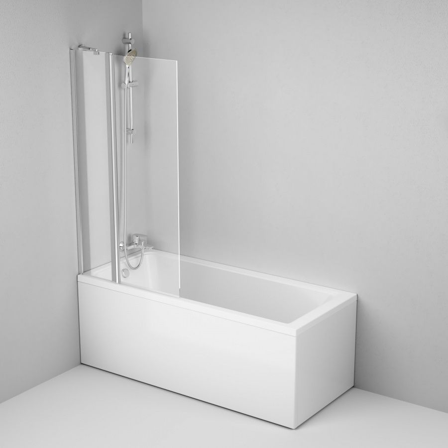 Комплект акриловой ванны со шторкой и душевой системой AM.PM Gem 170x70 белая W90ASET-170D3W5 - 3
