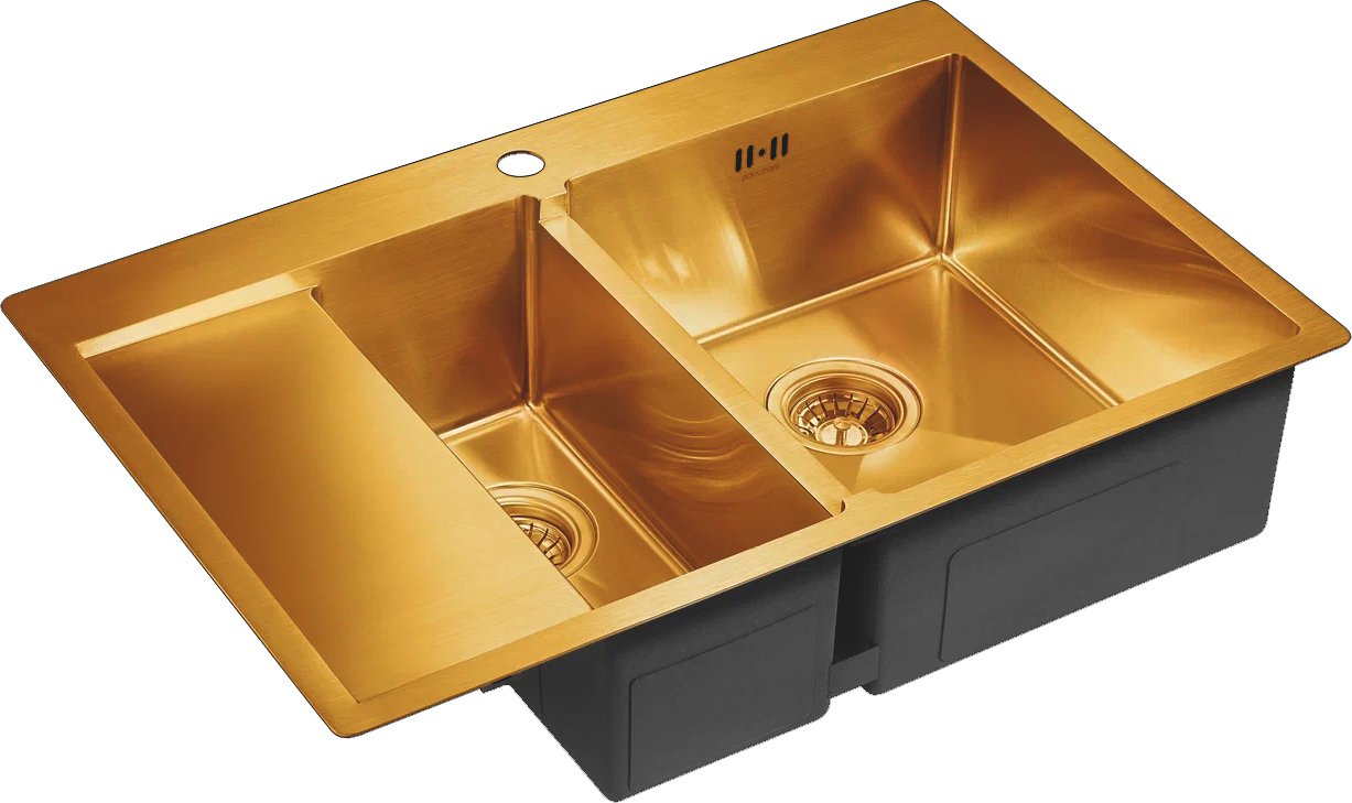 Мойка кухонная Paulmark Liga R 78 брашированное золото PM227851-BGR - 1