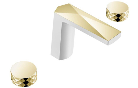 Смеситель для раковины Boheme Venturo белый золото 150-WG-DIAMOND - 0