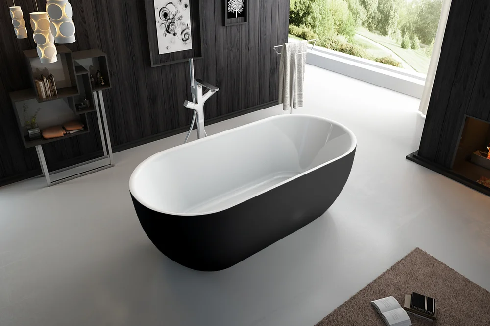 Акриловая ванна BelBagno 150х80 черный, матовый  BB70-1500-800-W/NM - 4