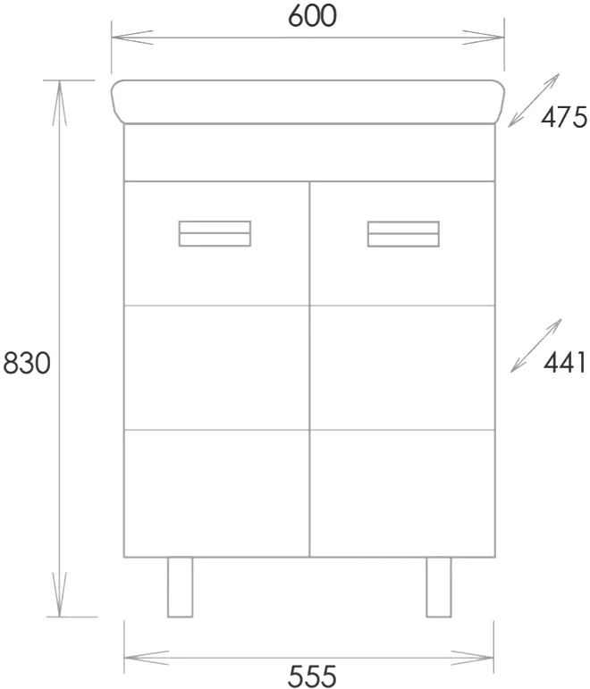 Комплект мебели Onika Балтика-Квадро Black 60 белый (106139) - 7