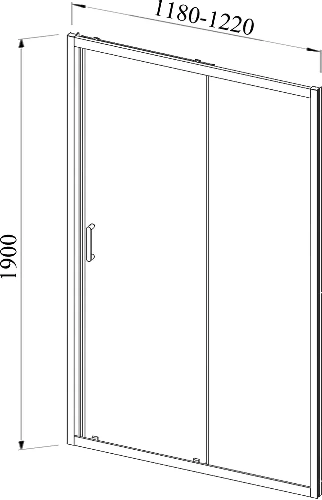 Душевая дверь в нишу Vincea Alpha 120х190 профиль черный стекло прозрачное VDS-3AL120CLB - 3