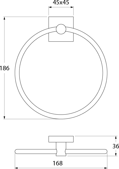Полотенцедержатель, кольцо, латунь, Edifice, IDDIS, EDISBO0i51 - 1