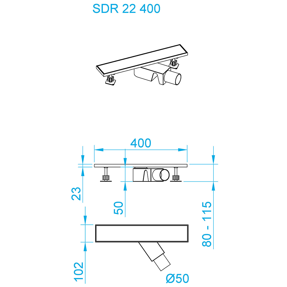 Душевой лоток RGW SDR-22 40 хром без ножек с решеткой 47212240-01 - 4