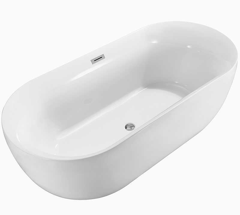 Акриловая ванна Aquatek Афина 170х78 белый с ножками и сливом-переливом  AQ-44778 - 1