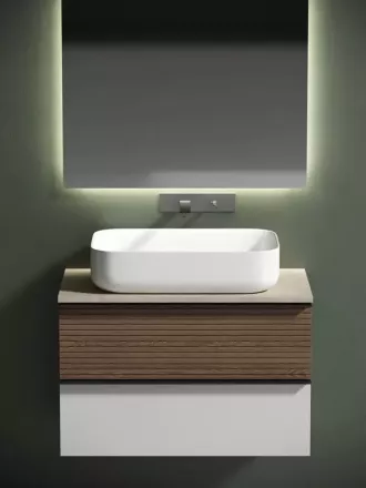 Столешница для ванной комнаты Sancos 100х46 бежевая TT100A2 - 1