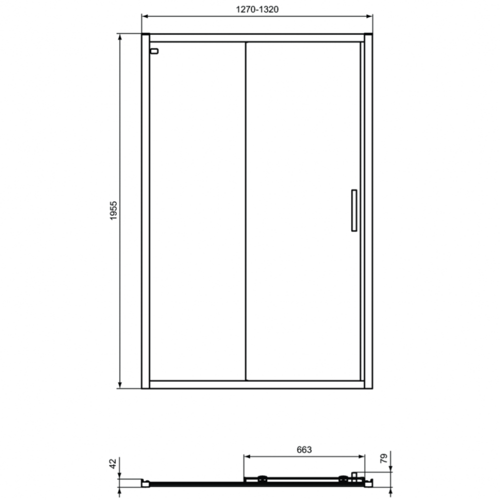 Душевая дверь Ideal Standard Connect 2 130 профиль белый стекло прозрачное K968501 - 1