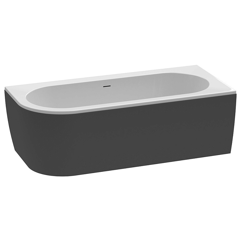 Акриловая ванна Cezares Slim Corner черный, матовый  SLIM CORNER-180-80-60-R-NERO-SET - 0