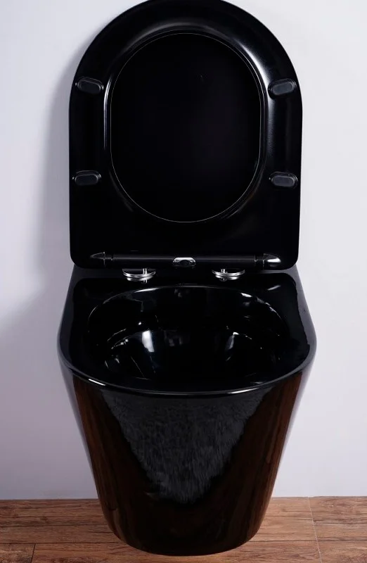 Унитаз подвесной Esbano Clavel с сиденьем микролифт, черный глянцевый  ESUPCLAVB - 2