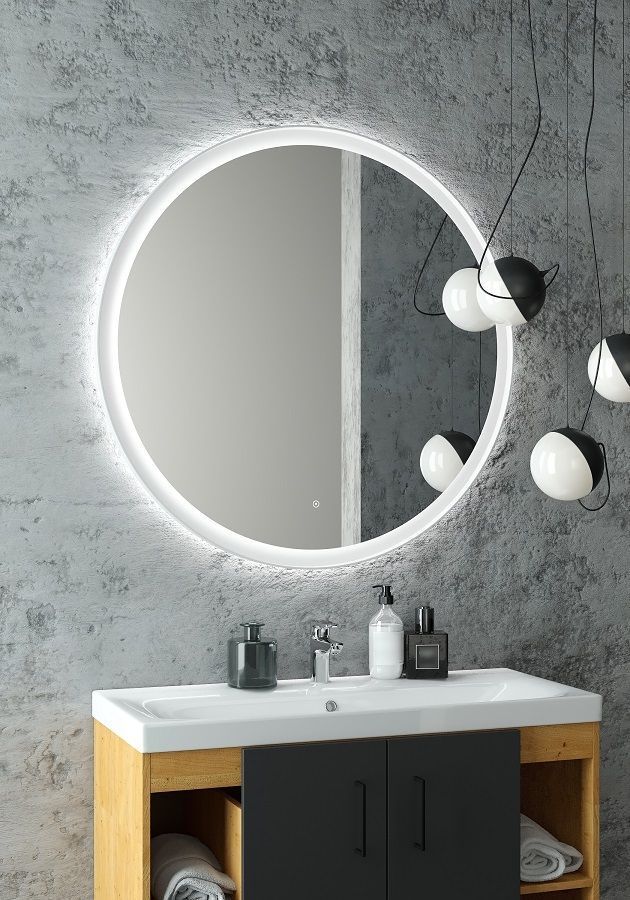 Зеркало с подсветкой ART&MAX Napoli AM-Nap-800-DS-F-White - 0