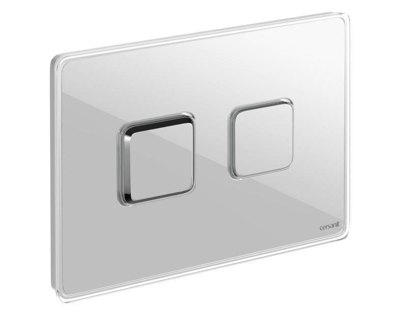 Кнопка ACCENTO SQUARE для AQUA 50 пневматическая стекло белый 63530 - 0