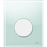 Кнопка смыва TECE Loop Urinal 9242651 зеленое стекло, кнопка белая