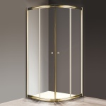 Душевой уголок Cezares Giubileo-R2-80 прозрачное стекло, золото GIUBILEO-R-2-80-SCORREVOLE-C-G