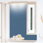 Зеркало-шкаф Бриклаер Бали 62 светлая лиственница, белый глянец, R