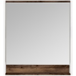 Зеркало-шкаф Aquaton Капри 80 с подсветкой белый-темное дерево