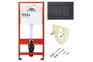 Система инсталляции для унитазов TECE Base K400407 с кнопкой смыва (черный матовый)