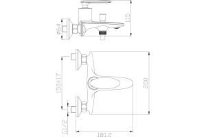 Смеситель Rossinka RS30-31 для ванны с душем - 2