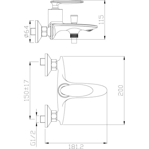Смеситель Rossinka RS30-31 для ванны - 1