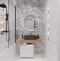 Мебель для ванной STWORKI Ольборг 80 столешница дуб французский, без отверстий, с тумбой 50, с раковиной Vitra Shift черной 542485 - 1