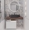 Мебель для ванной STWORKI Ольборг 100 столешница дуб карпентер, без отверстий, с тумбой 50, с раковиной Vitra Shift черной 542632 - 0