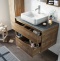 Мебель для ванной STWORKI Карлстад 90 дуб рустикальный, роверелла, в стиле лофт, под дерево, подвесная 427905 - 2