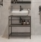 Мебель для ванной STWORKI Нюборг 70 с зеркалом, в стиле лофт, черная (комплект, гарнитур) 483894 - 1