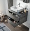 Комплект Мебель для ванной STWORKI Карлстад 75 дуб рошелье со смесителем 433684 - 3