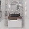Мебель для ванной STWORKI Ольборг 80 столешница дуб карпентер, без отверстий, с тумбой 80, с раковиной Vitra Shift черной 542627 - 0