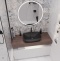Мебель для ванной STWORKI Ольборг 120 столешница дуб карпентер, без отверстий, 2 тумбы 60, с раковиной Vitra Shift черной 542634 - 2