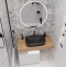 Мебель для ванной STWORKI Ольборг 100 столешница дуб французский, без отверстий, с тумбой 50, с раковиной Vitra Shift черная 542563 - 2