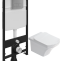 Комплект Унитаз подвесной STWORKI Хальмстад SETK2804-0606-001-1-6000 с микролифтом + Система инсталляции для унитазов EWRIKA ProLT 0026-2020 с кнопкой смыва 0041 хром 560214 - 0