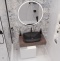 Мебель для ванной STWORKI Ольборг 80 столешница дуб карпентер, без отверстий, с тумбой 50, с раковиной Vitra Shift черной 542618 - 2