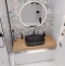 Мебель для ванной STWORKI Ольборг 120 столешница дуб французский, без отверстий, 2 тумбы 60, с раковиной Vitra Shift черной 542569 - 3