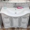 Мебель для ванной Sanflor Адель 100 белая, патина серебро - 4