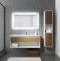 Комплект мебели Sanvit Контур 120 белый глянец - светлое дерево - 0