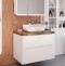 Мебель для ванной STWORKI Берген 80 белая с темной столешницей, раковина Moduo 50 Square 549488 - 2