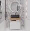 Мебель для ванной STWORKI Ольборг 60 столешница дуб французский, без отверстий, с тумбой 60, с раковиной Vitra Shift черной 542463 - 0