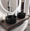 Мебель для ванной STWORKI Ольборг 120 столешница дуб карпентер, без отверстий, 2 тумбы 60 + 2 раковины BOCCHI Vessel, черная 483398 - 6